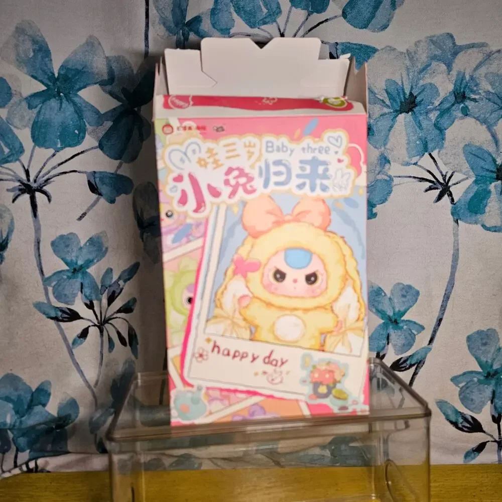 Baby Three Happy Day OPENED BOX Pink Rabbit 360 Boba Eyes Pink Hair O Mouth